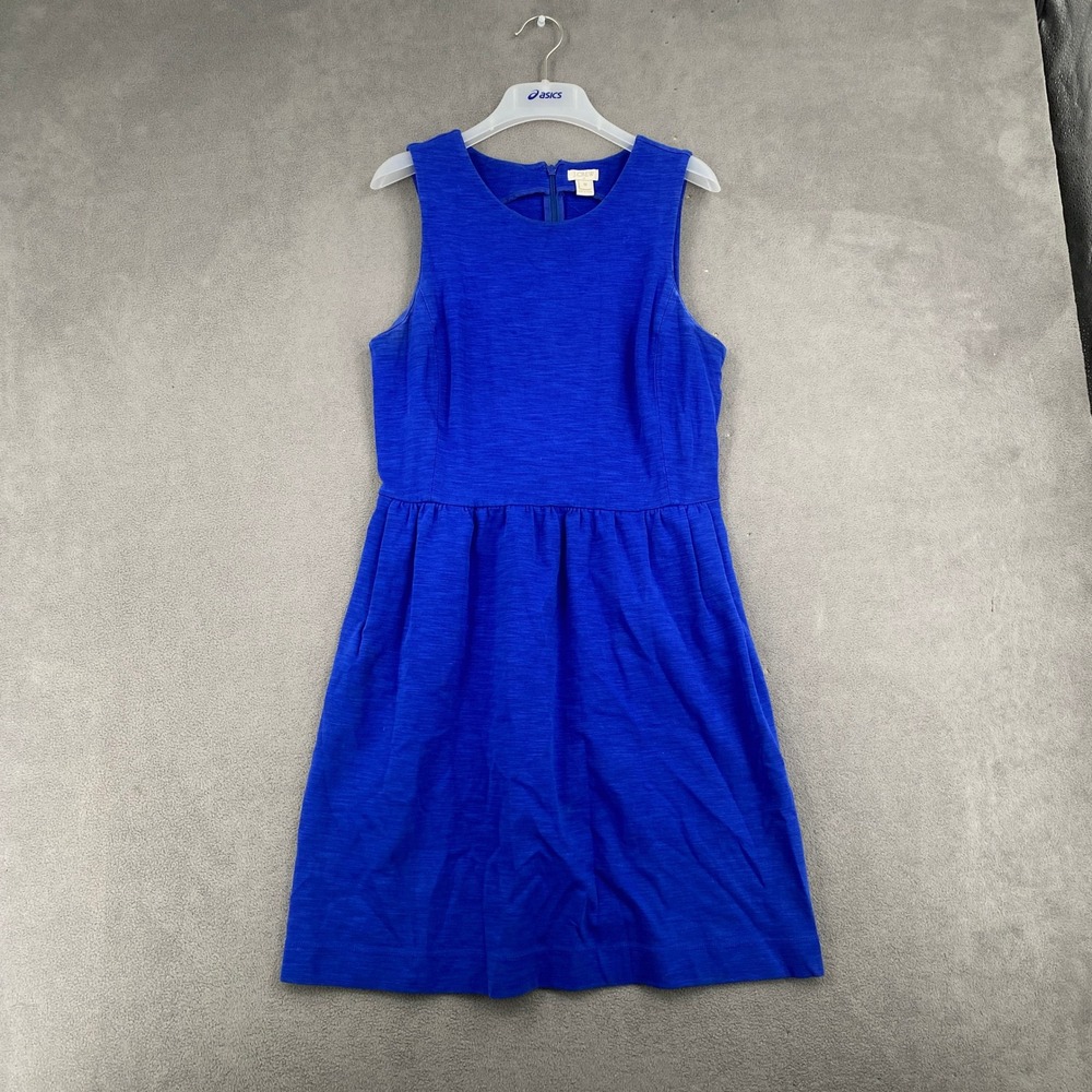 J.Crew Royal Blue Sleeveless Slub Knit Fit and Flare Dress A5220 Medium